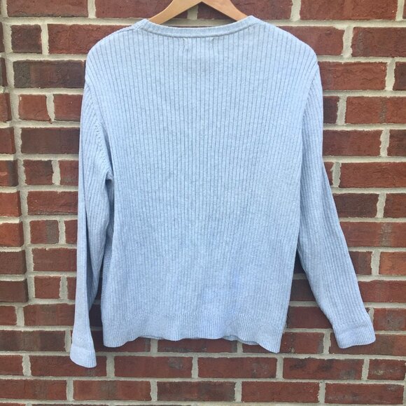 Nautica Sweater Textured Knit Cotton Gray Men's Large - Picture 3 of 10